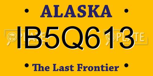 IB5Q613 Alaska License Plate