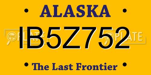 IB5Z752 Alaska License Plate