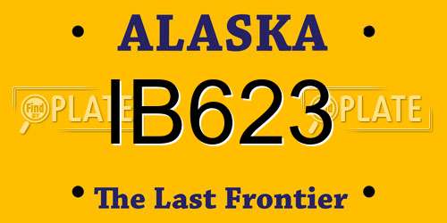 IB623 Alaska License Plate