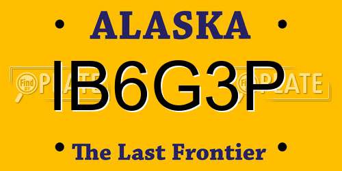 IB6G3P Alaska License Plate
