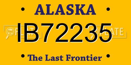IB72235 Alaska License Plate