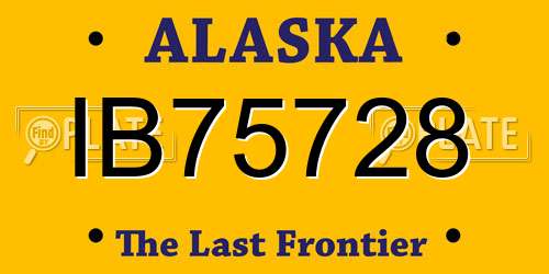 IB75728 Alaska License Plate