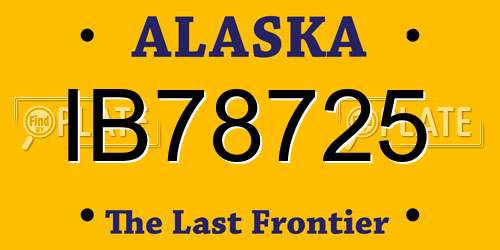 IB78725 Alaska License Plate