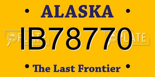 IB78770 Alaska License Plate