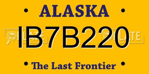 IB7B220 Alaska License Plate