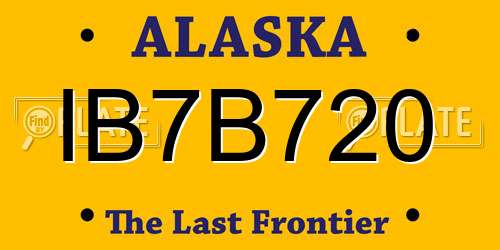IB7B720 Alaska License Plate