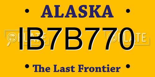 IB7B770 Alaska License Plate