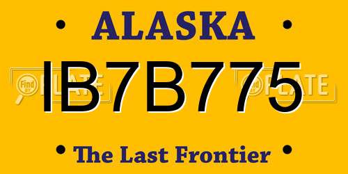 IB7B775 Alaska License Plate