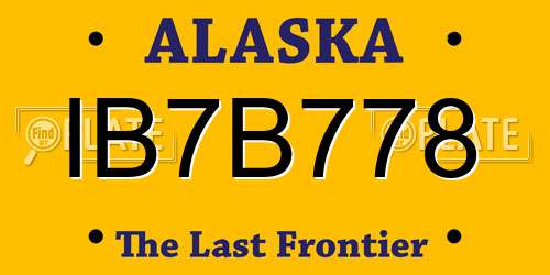 IB7B778 Alaska License Plate