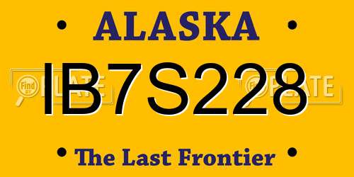 IB7S228 Alaska License Plate