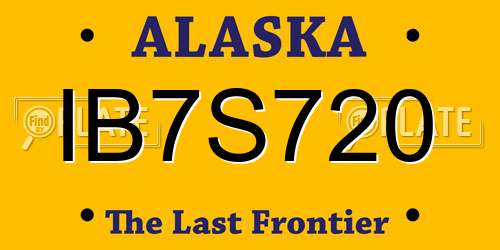 IB7S720 Alaska License Plate