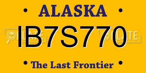 IB7S770 Alaska License Plate