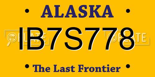 IB7S778 Alaska License Plate