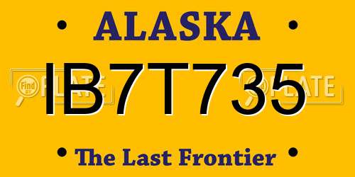 IB7T735 Alaska License Plate