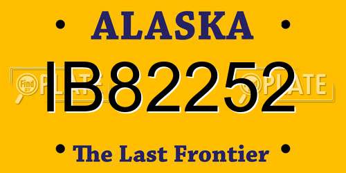 IB82252 Alaska License Plate