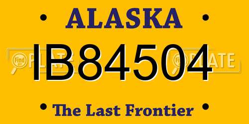 IB84504 Alaska License Plate