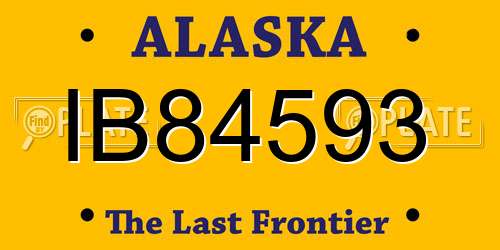 IB84593 Alaska License Plate