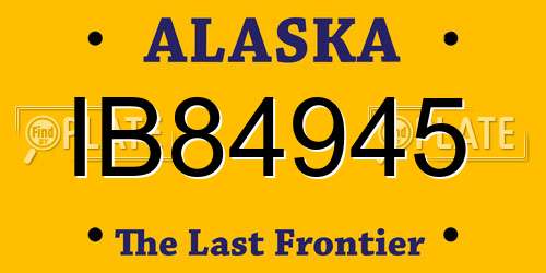 IB84945 Alaska License Plate