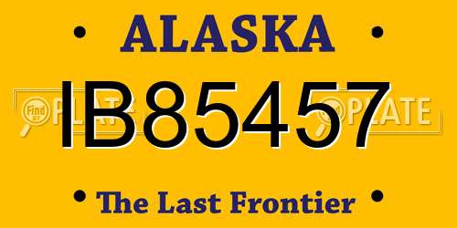 IB85457 Alaska License Plate