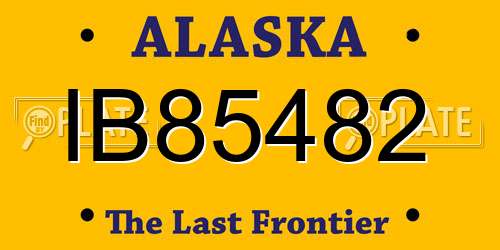 IB85482 Alaska License Plate