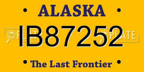 IB87252 Alaska License Plate