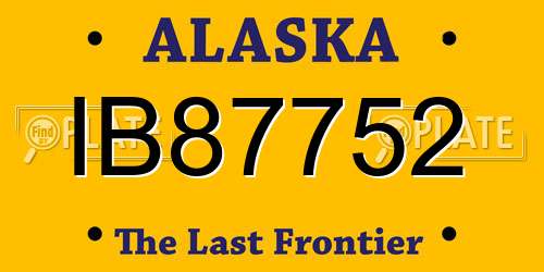 IB87752 Alaska License Plate