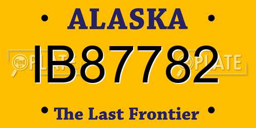 IB87782 Alaska License Plate