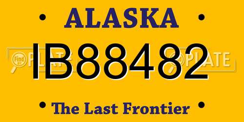 IB88482 Alaska License Plate