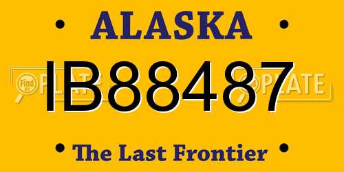 IB88487 Alaska License Plate