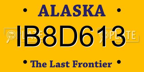 IB8D613 Alaska License Plate