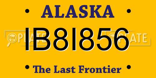 IB8I856 Alaska License Plate