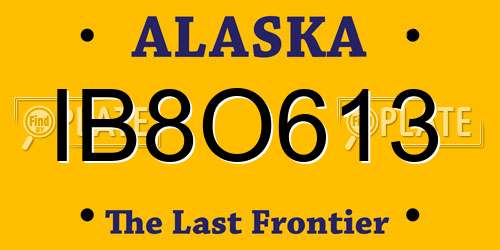 IB8O613 Alaska License Plate