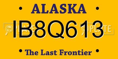 IB8Q613 Alaska License Plate