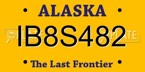 IB8S482 Alaska License Plate