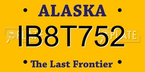 IB8T752 Alaska License Plate