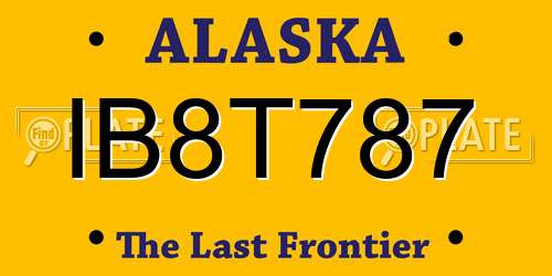 IB8T787 Alaska License Plate