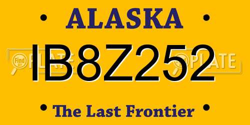 IB8Z252 Alaska License Plate