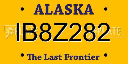 IB8Z282 Alaska License Plate