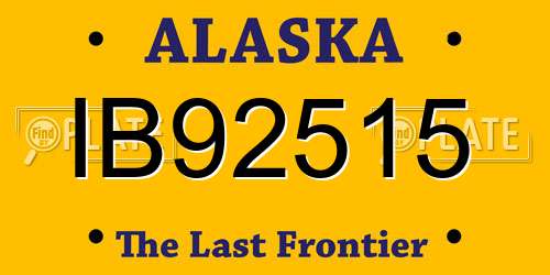 IB92515 Alaska License Plate