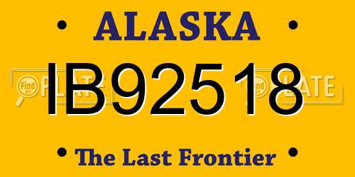 IB92518 Alaska License Plate