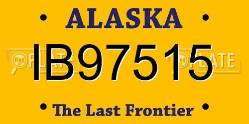 IB97515 Alaska License Plate