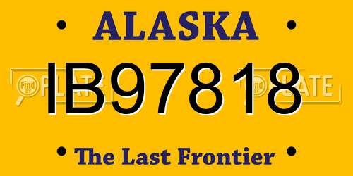 IB97818 Alaska License Plate