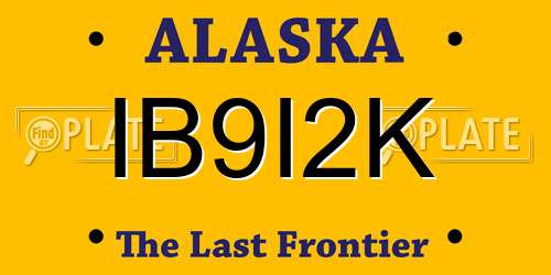 IB9I2K Alaska License Plate