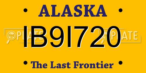 IB9I720 Alaska License Plate
