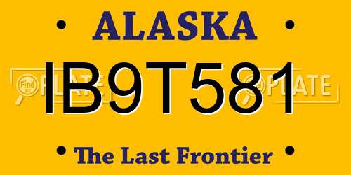 IB9T581 Alaska License Plate
