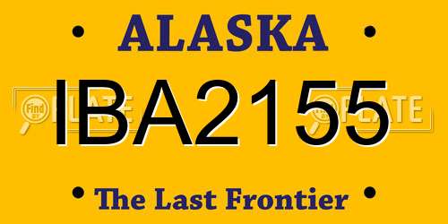 IBA2155 Alaska License Plate