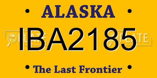 IBA2185 Alaska License Plate