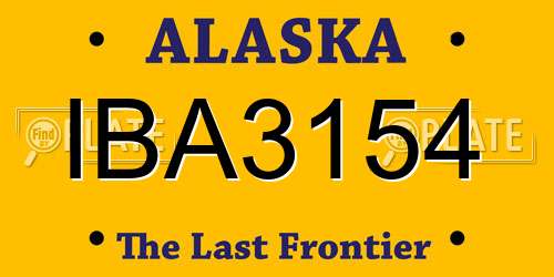 IBA3154 Alaska License Plate