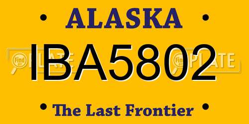 IBA5802 Alaska License Plate