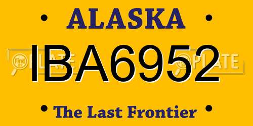 IBA6952 Alaska License Plate
